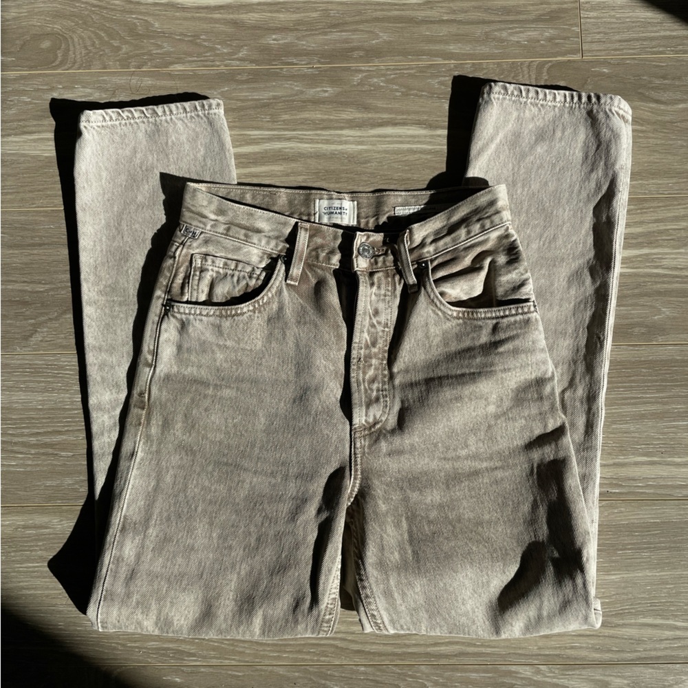 Citizens of Humanity Jolene High Rise Straight Vintage Brown Denim Sz 23 EUC